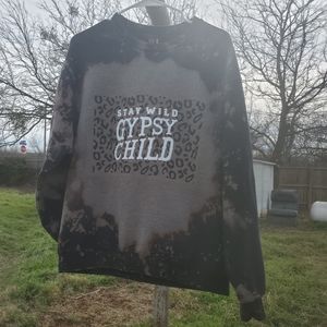 Cheetah print bleached tye dye sweater